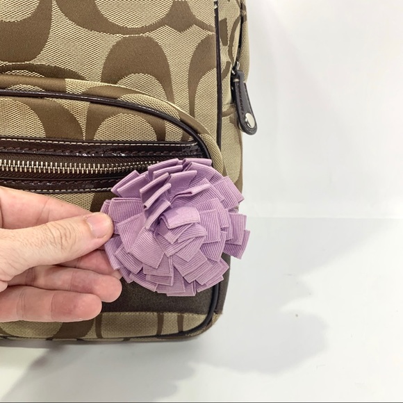 SOLD Coach Signature Brown Beige Canvas Backpack - Picture 2 of 13